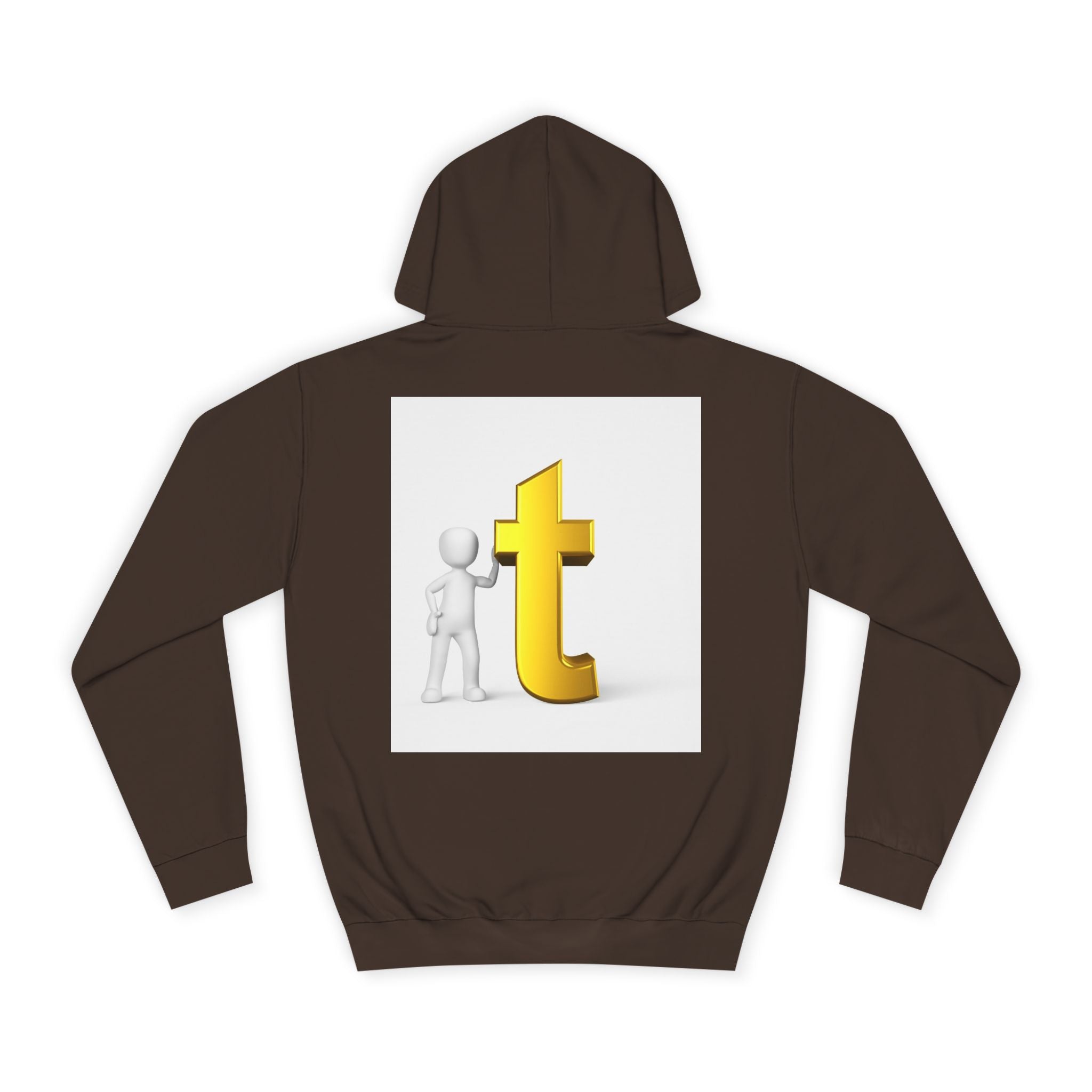 3D Gold Letter T Hoodie | Minimal Letterman Initial Sweatshirt