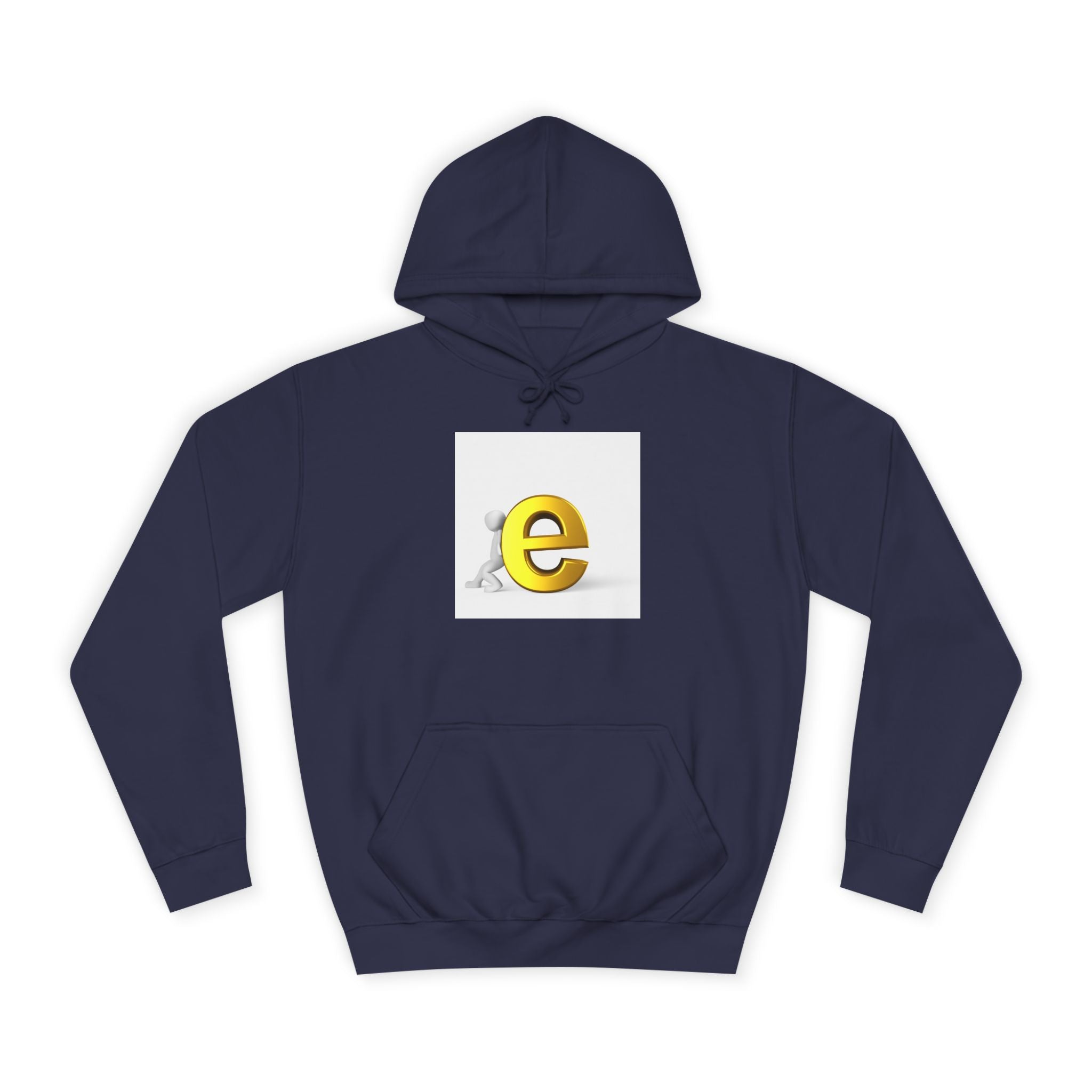 3D Gold Letter E Hoodie | Minimal Alphabet Monogram | Initial Sweatshirt