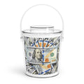 Money Print Ice Bucket with Tongs | Dollar Bill Party Cooler