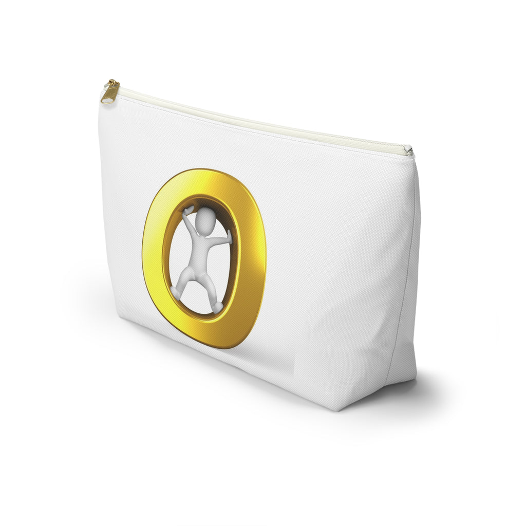 Gold Letter O Figure Accessory Pouch | T-Bottom Makeup Bag