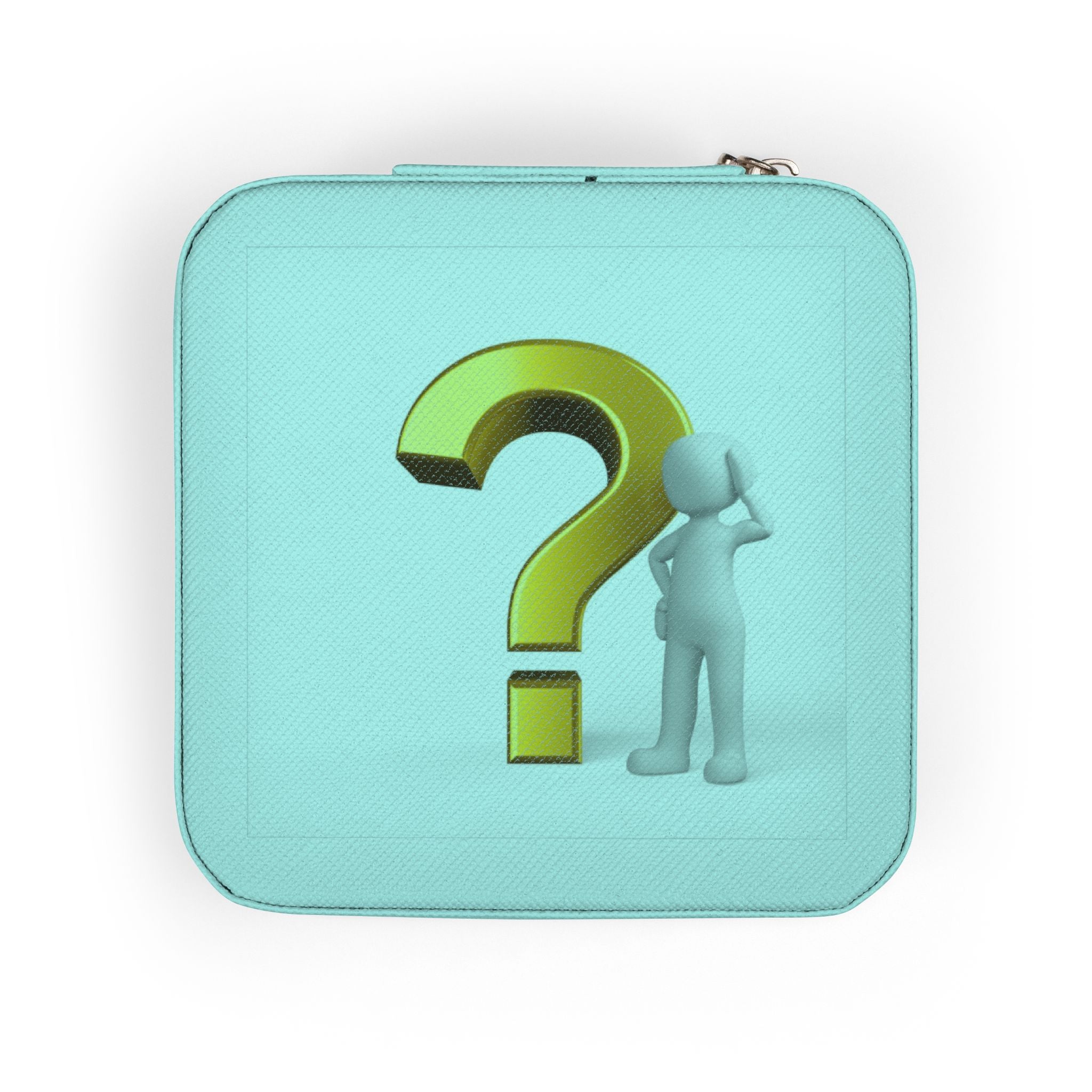 Minimal Question Mark Illustration Jewelry Travel Case | Compact Portable Organizer