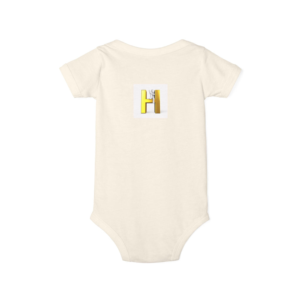 Yellow Letter H Initial Infant Onesie | Baby Monogram Bodysuit