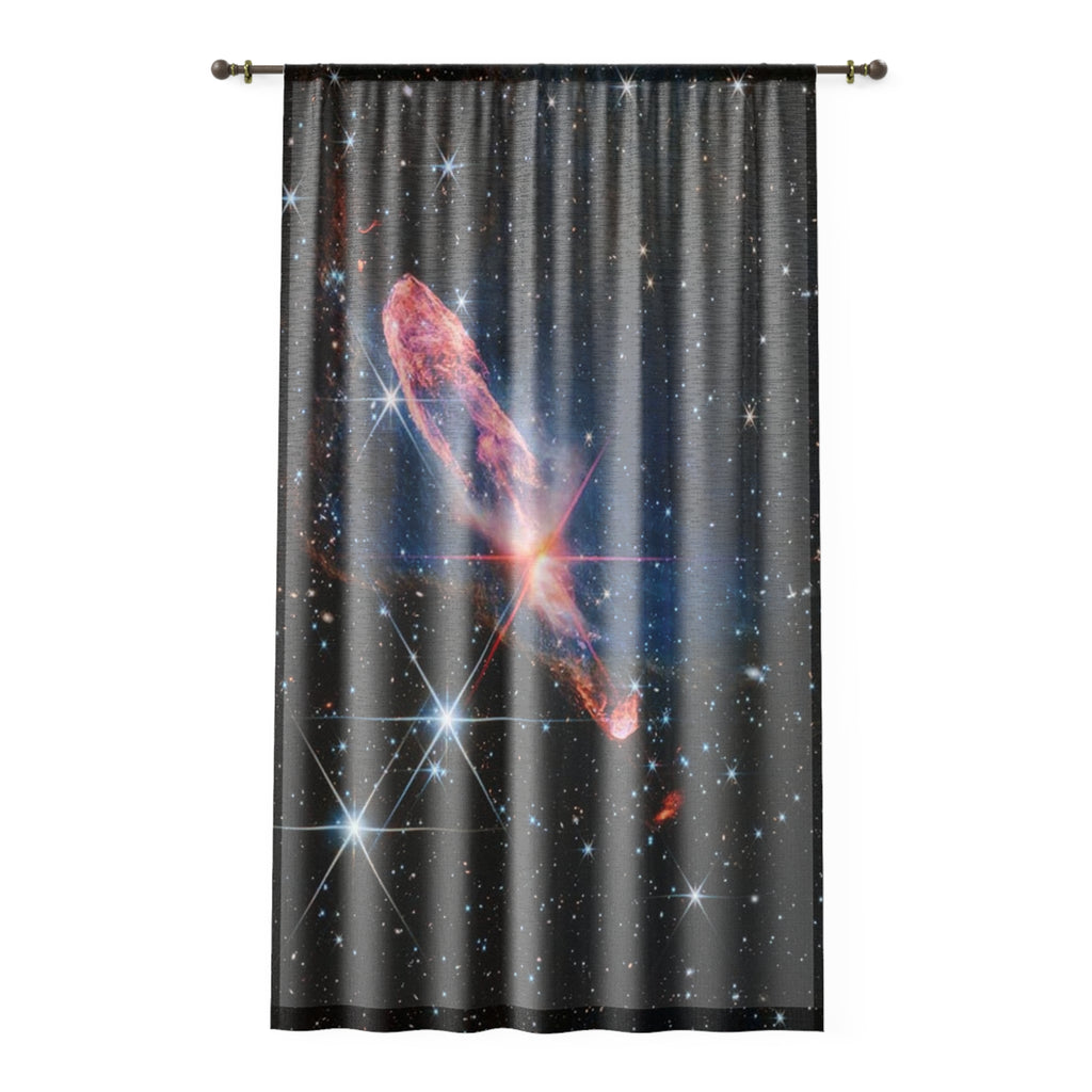 Nebula Galaxy Space Window Curtain | Cosmic Starfield Sheer Curtain