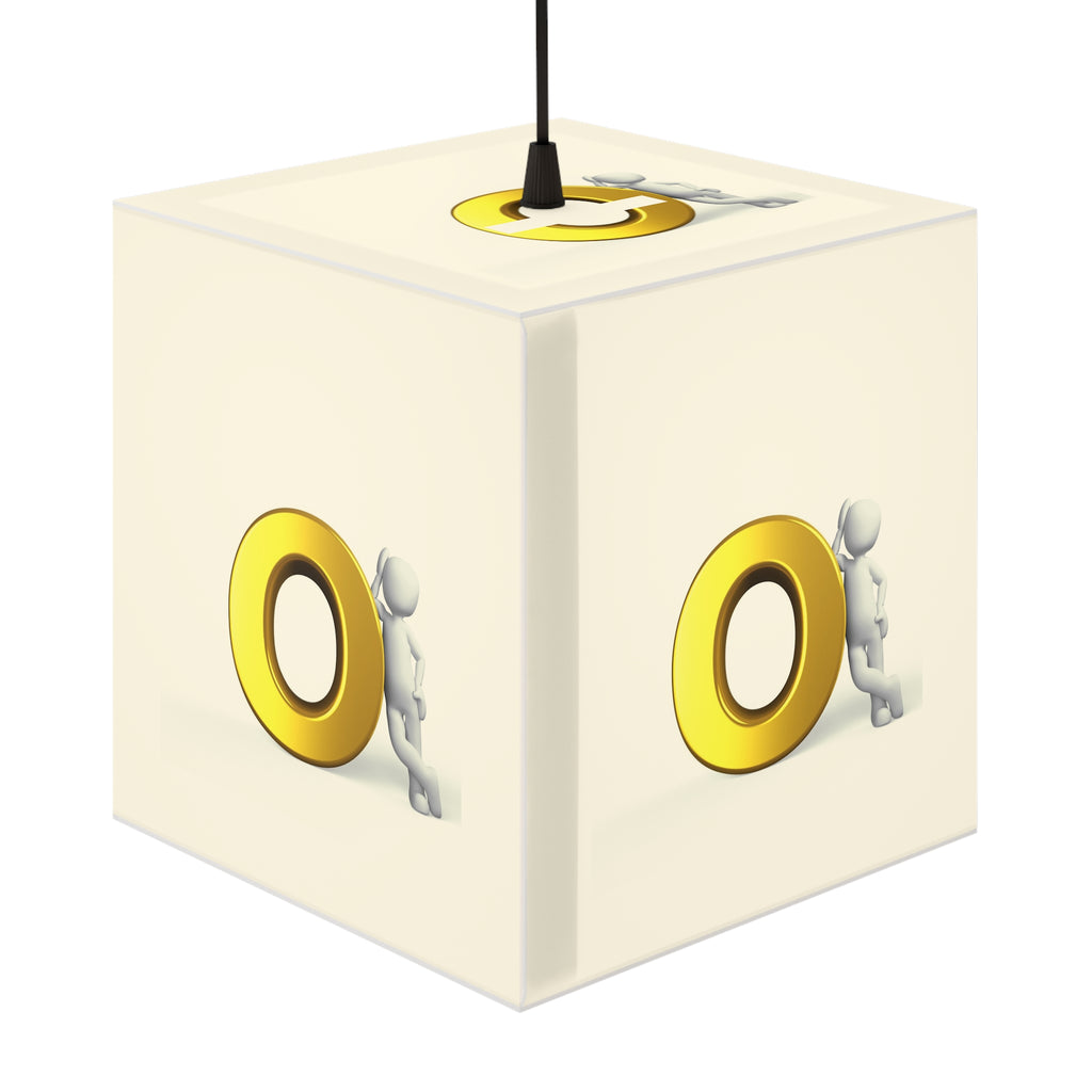 Golden Letter O Illustration Light Cube Lamp | Minimal Modern Nightlight