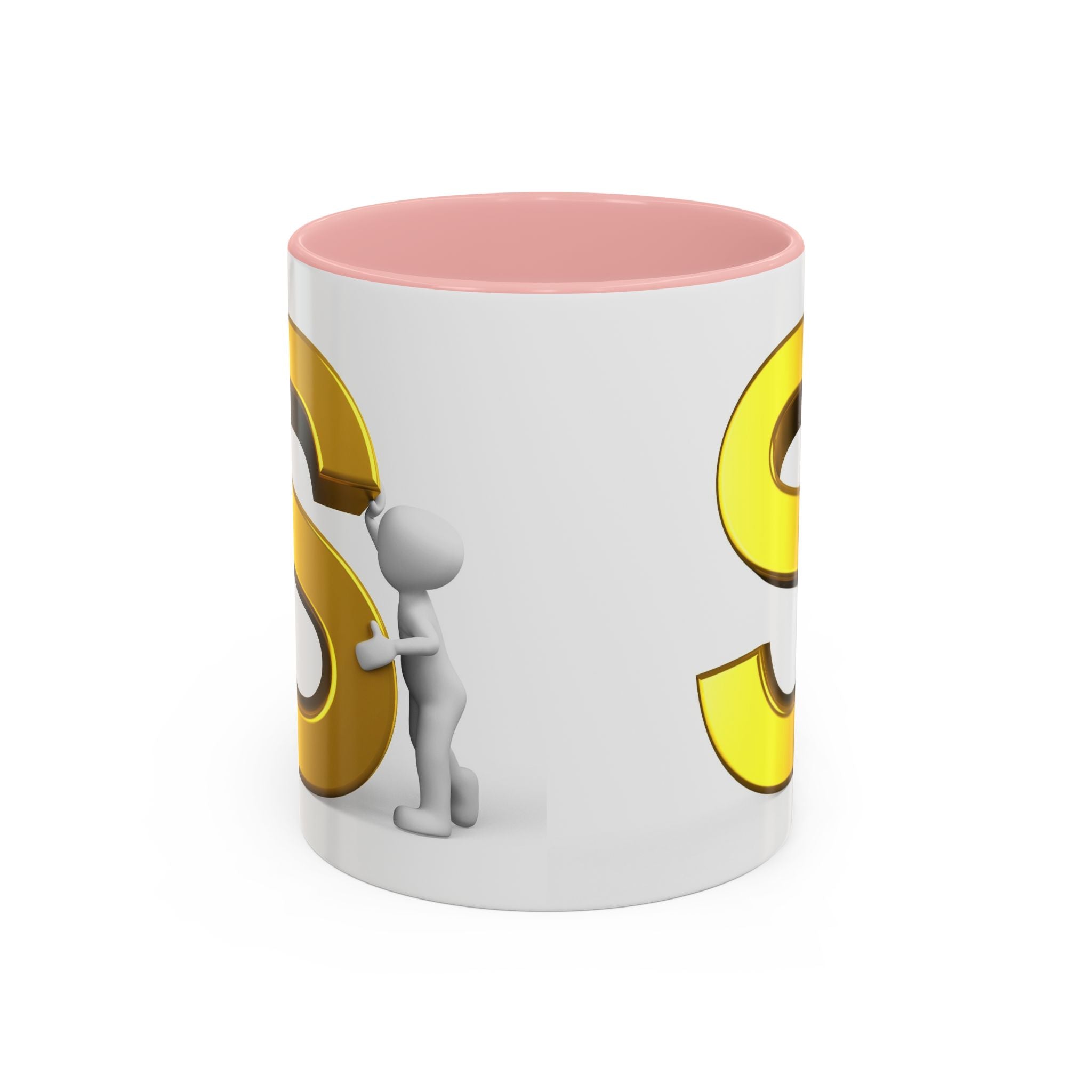 Mug en céramique avec lettre S dorée | Mug bicolore
