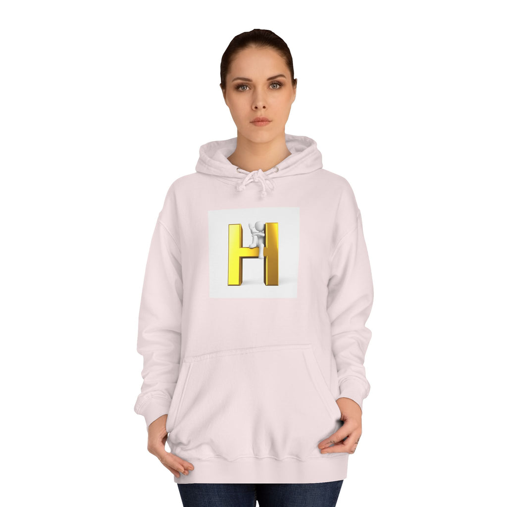 Gold 3D Letter H Hoodie | Monogram Initial Sweatshirt