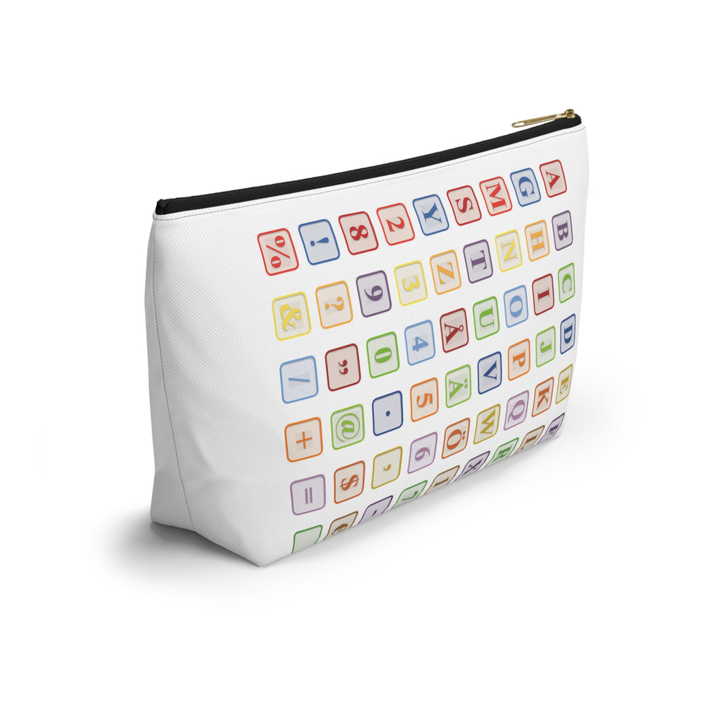 Alphabet Blocks Pattern Accessory Pouch | Letter Tile Makeup Bag