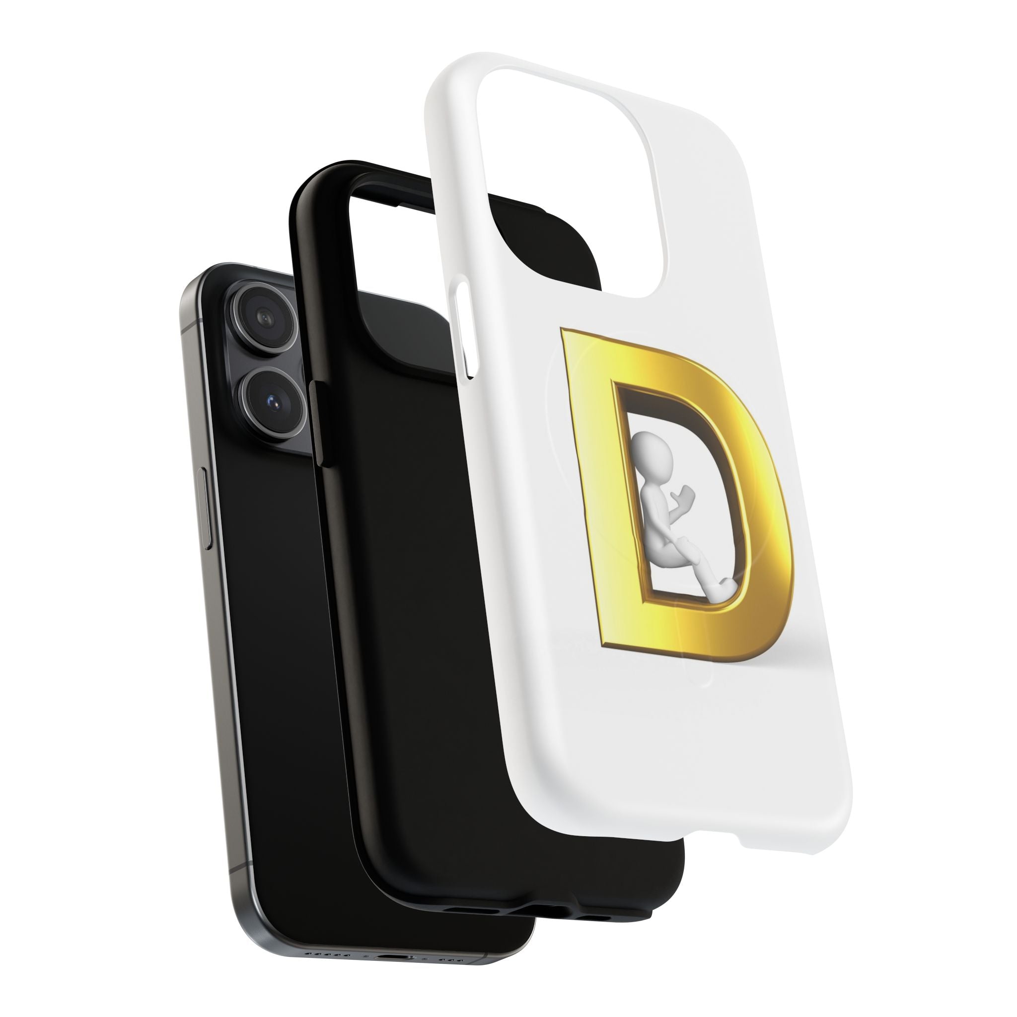 Gold Letter D Monogram Phone Case | Tough Magnetic Case