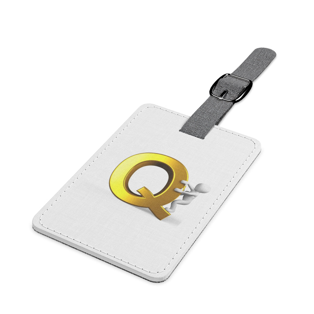 Gold Letter Q Monogram Luggage Tag | Saffiano Polyester Rectangle