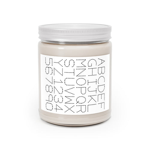 Alphabet Dotted Pattern Candle | Soy Jar Candle 9oz with White Lid