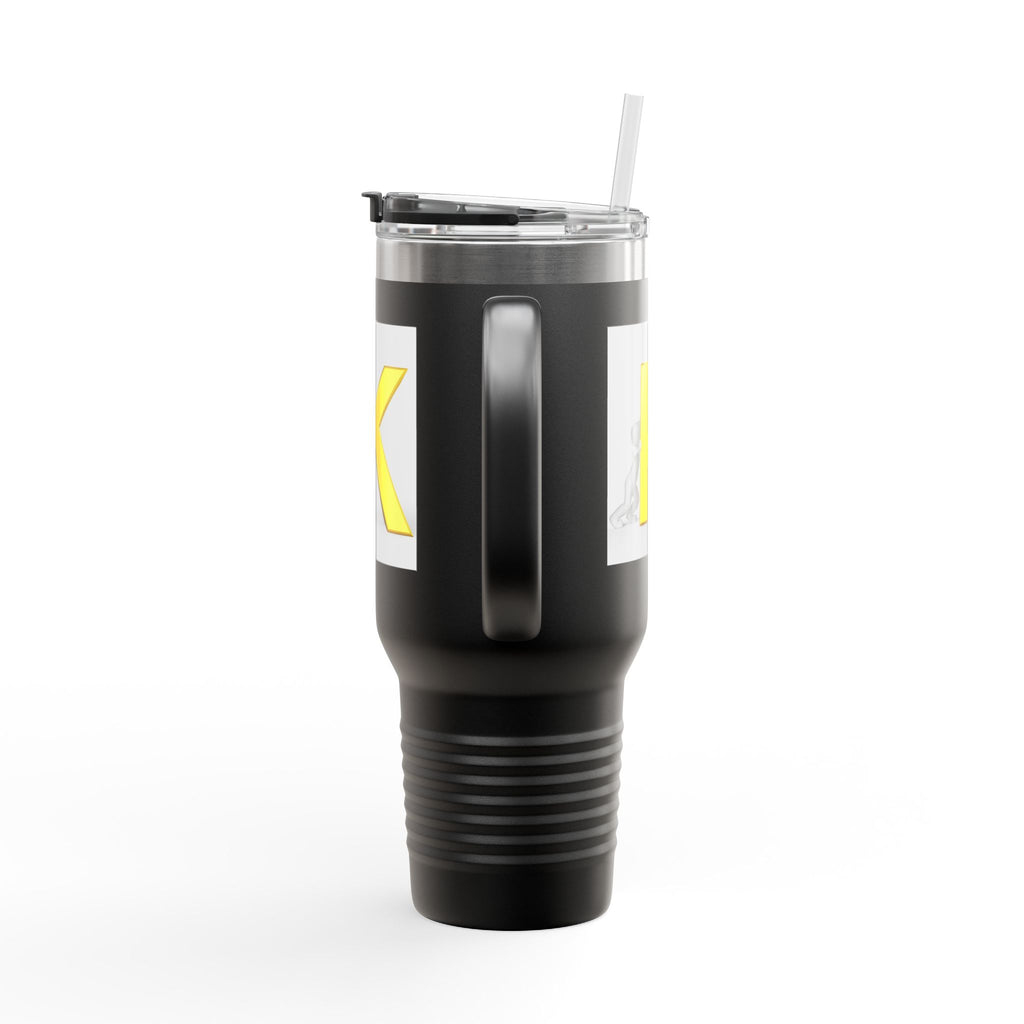 Yellow 3D Letter K monogram Insulated Travel Mug | 40oz