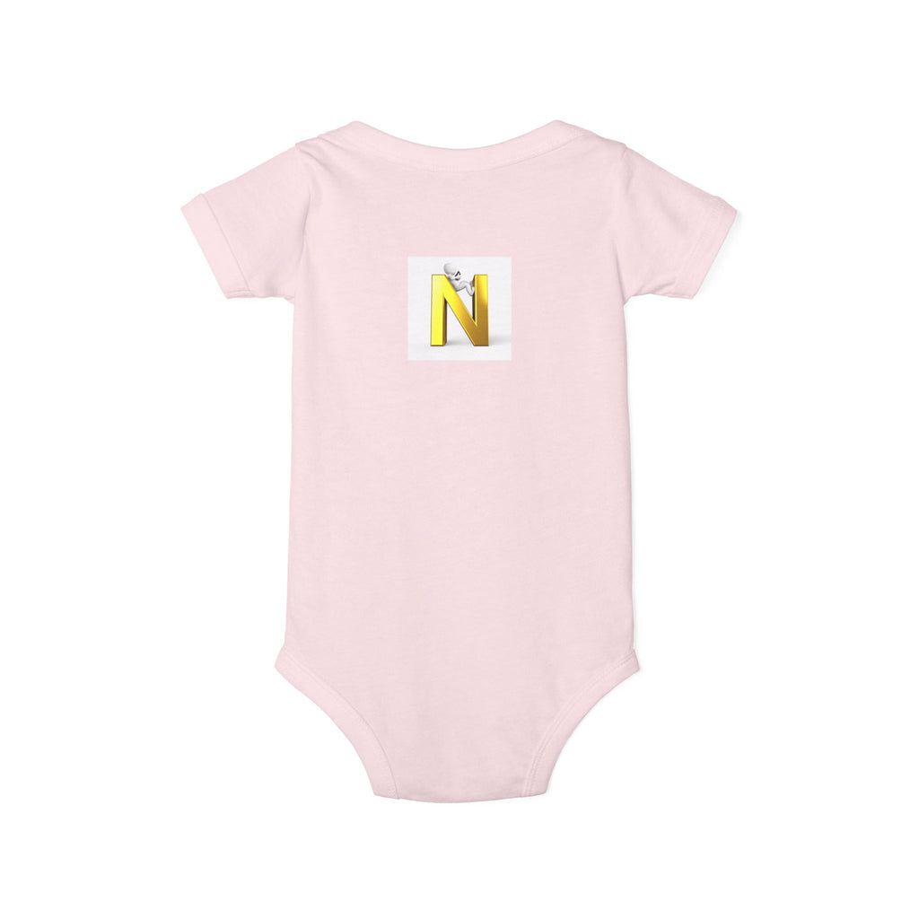 Yellow Letter N Monogram Infant Onesie | Baby Initial Jersey
