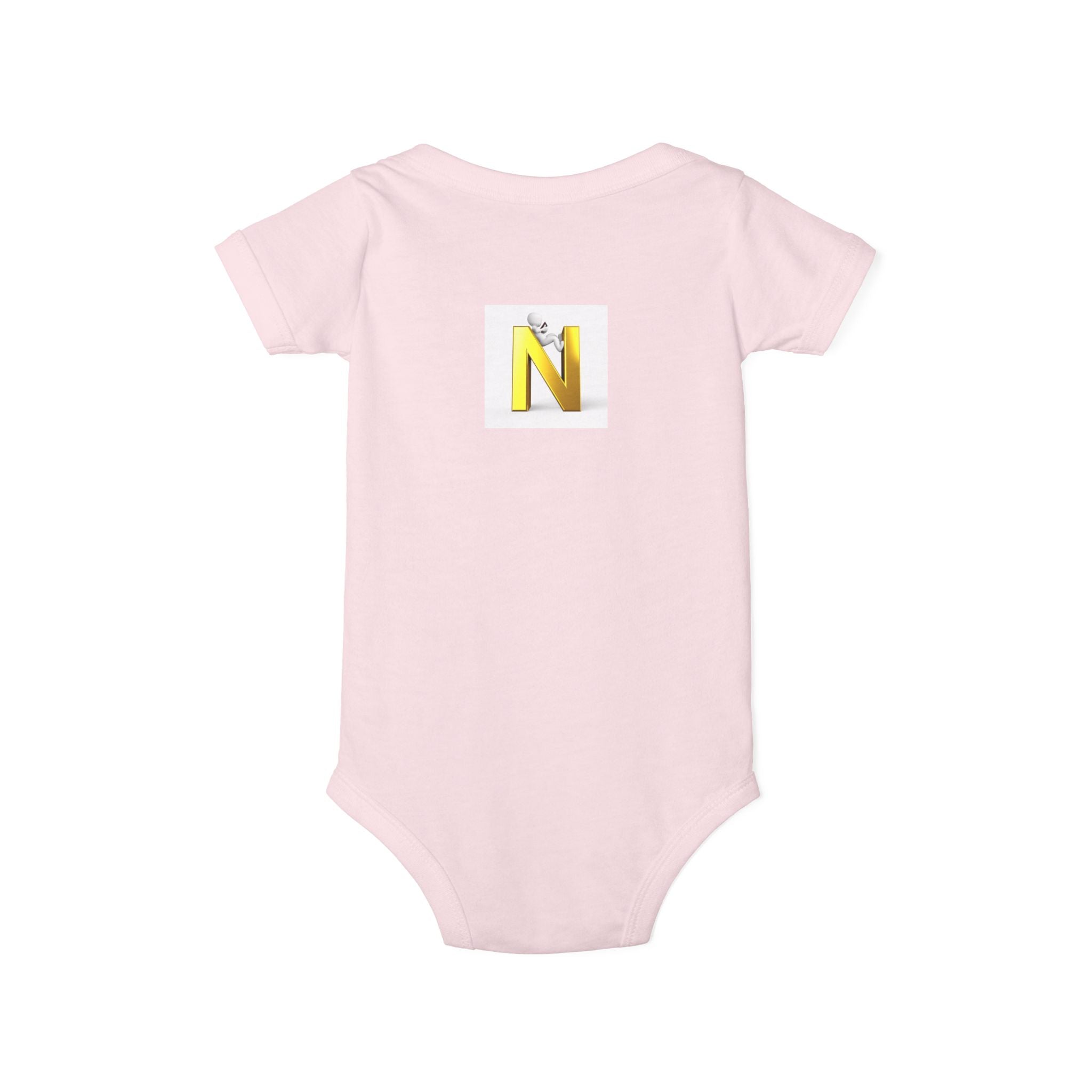 Yellow Letter N Monogram Infant Onesie | Baby Initial Jersey