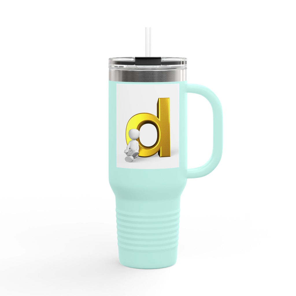 Gold Letter D Initial Travel Mug | 40oz Insulated Tumbler