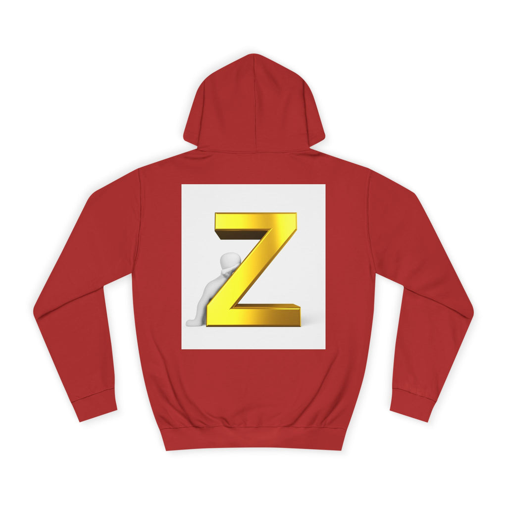 Gold 3D Letter Z Hoodie | Monogram Initial Sweatshirt