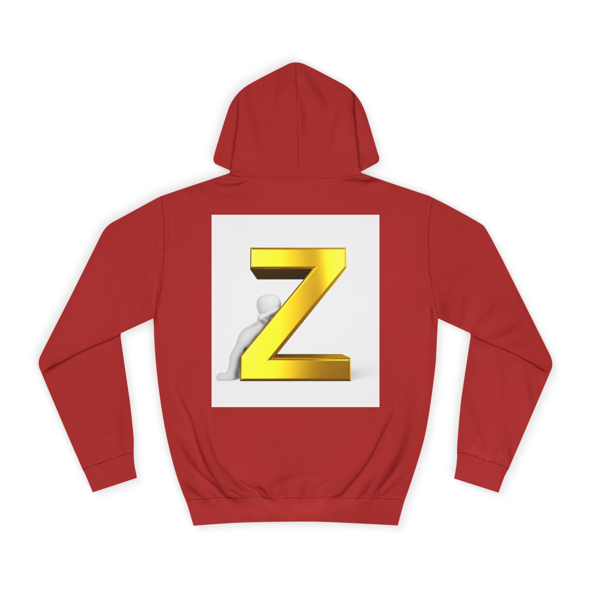 Gold 3D Letter Z Hoodie | Monogram Initial Sweatshirt