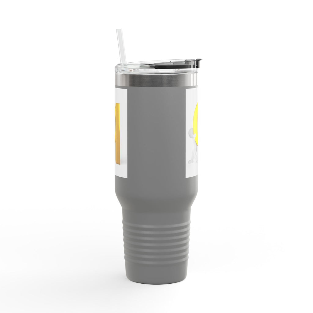 3D Gold Letter Q Illustration Travel Mug | 40oz Insulated Tumbler