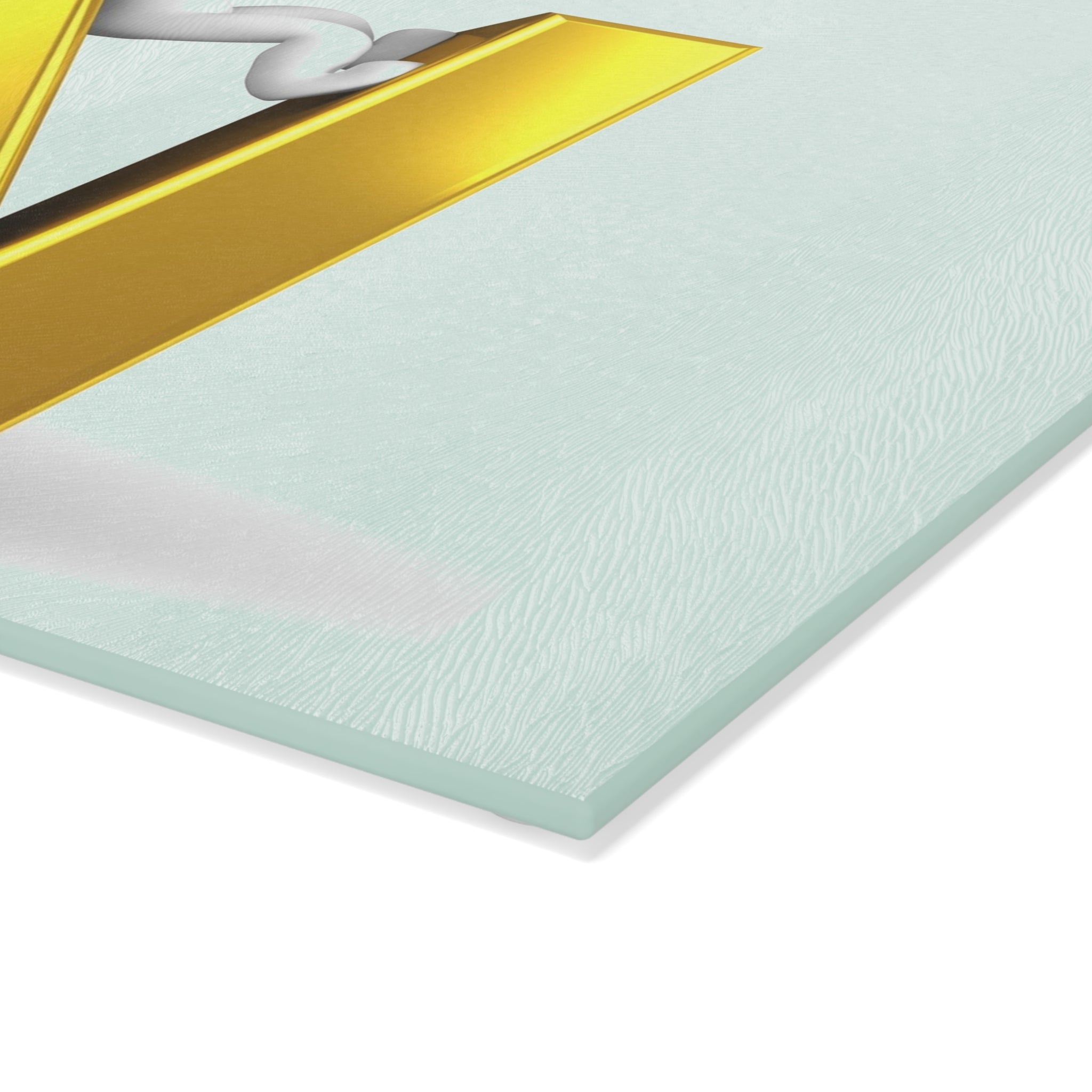 Gold Letter N with 3D Figure Glass Cutting Board | Monogram Kitchen Decor