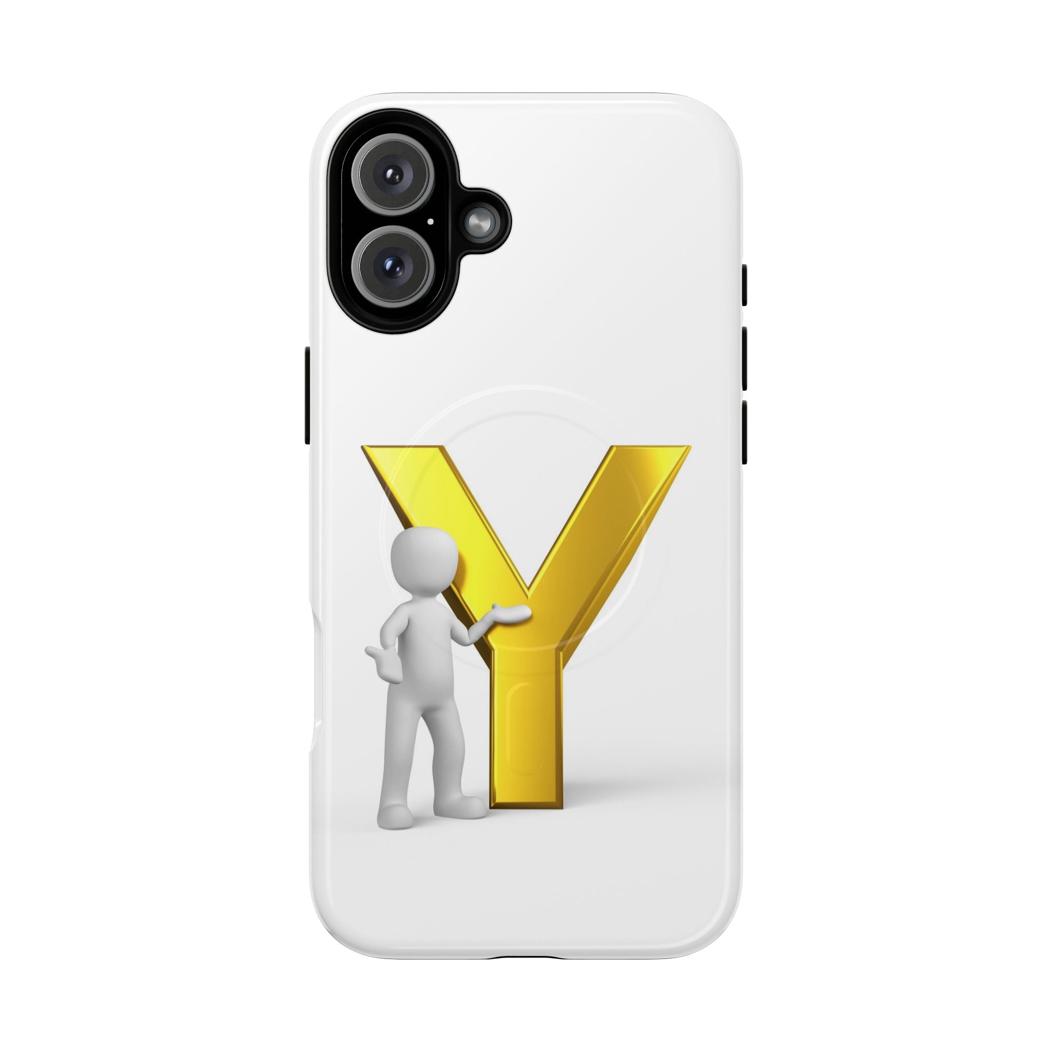 Coque de téléphone Lettre Y Or | Coque magnétique iPhone Monogramme