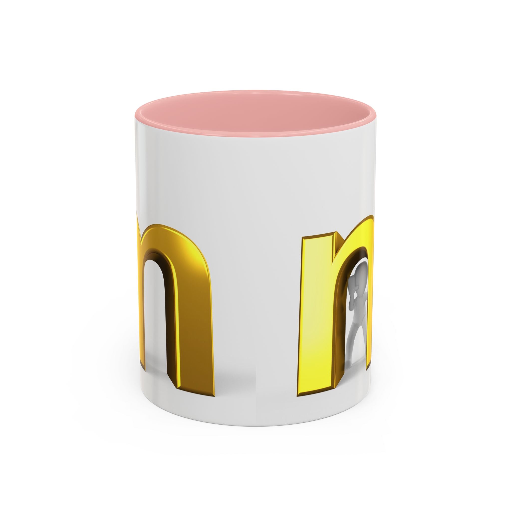 Mug monogramme lettre M dorée | Mug à café avec anse colorée