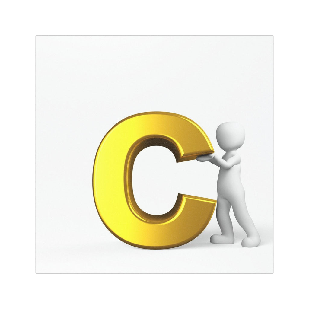 Gold Letter C car magnet | Initial Monogram Magnetic Decal