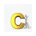 Gold Letter C car magnet | Initial Monogram Magnetic Decal