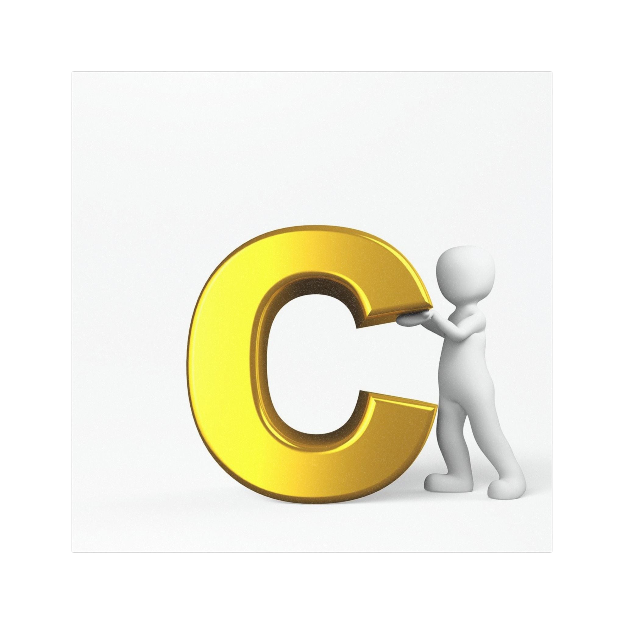 Gold Letter C car magnet | Initial Monogram Magnetic Decal