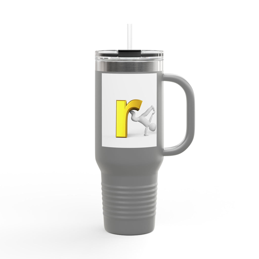 Yellow Letter R Character Travel Mug | 40oz Insulated Tumbler