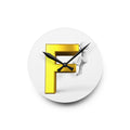 Gold Letter F with Climber Acrylic Wall Clock | Modern Initial Decor