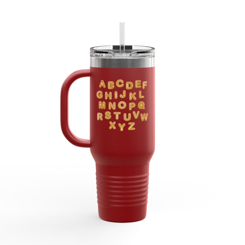 Alphabet Cookie Letters Travel Mug | 40oz Insulated Tumbler