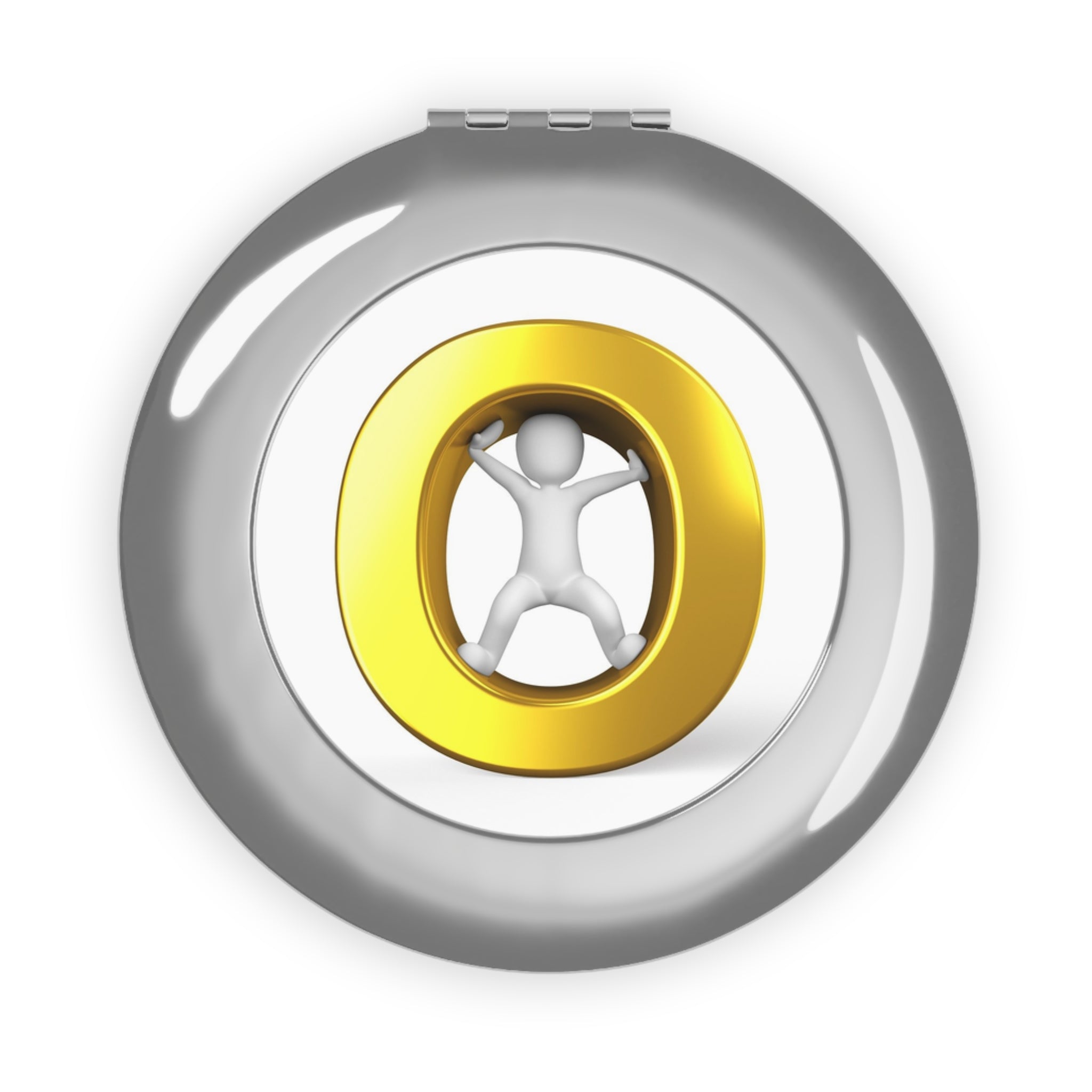 Gold Letter O Figure Compact Travel Mirror | Pocket Makeup Mirror