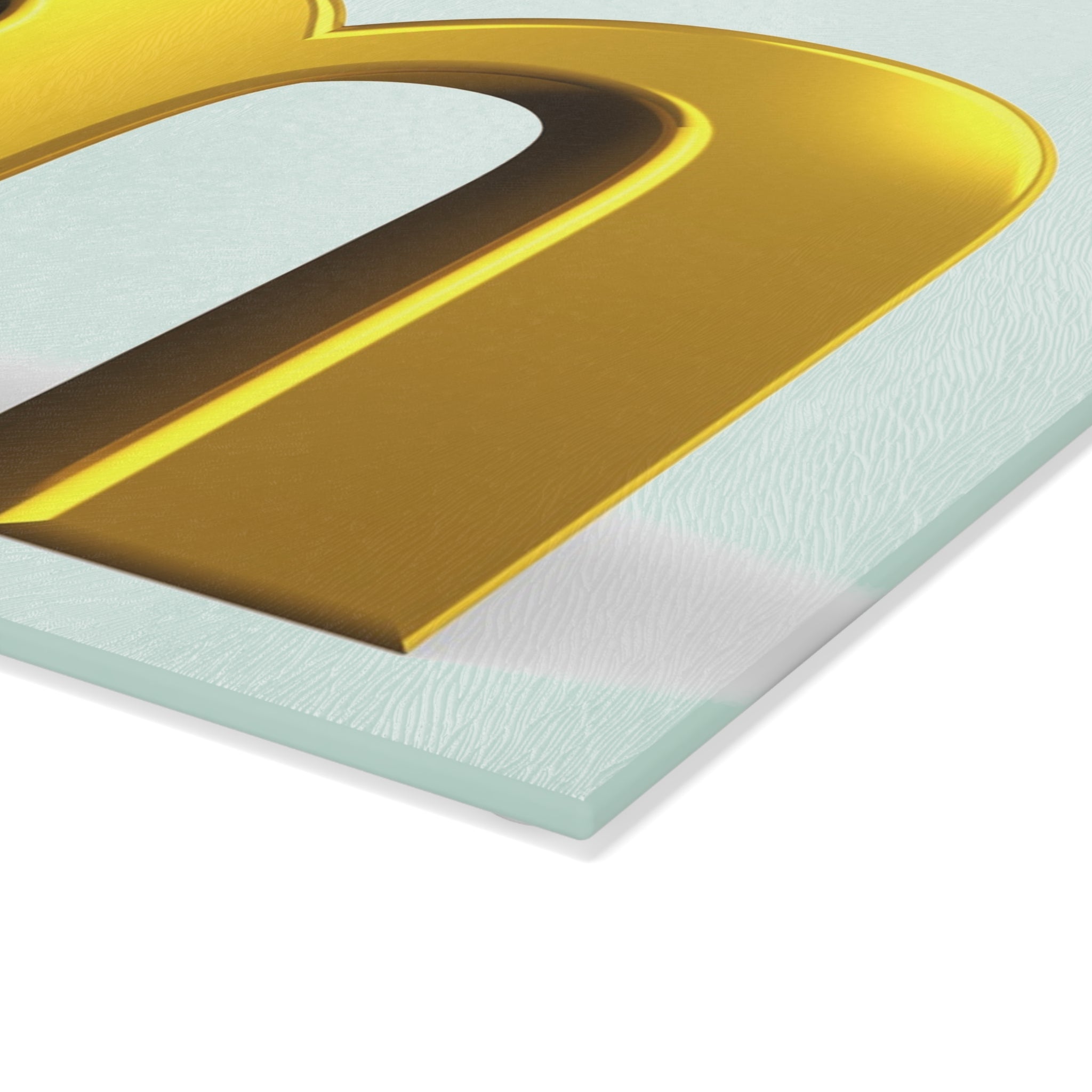 Gold Letter M with 3D Figure Glass Cutting Board | Monogram Kitchen Decor