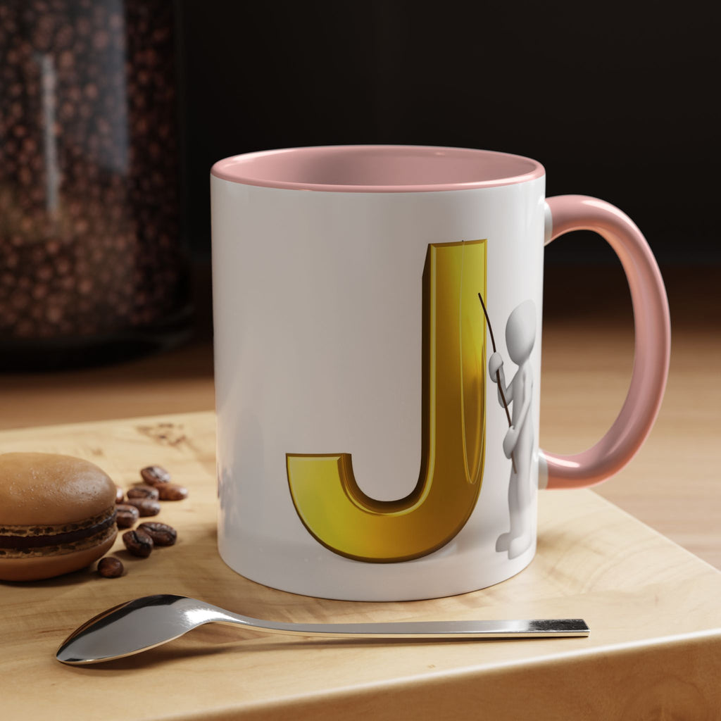 Gold Buchstabe J Monogramm Tasse Akzent Kaffeetasse | Initial J Tasse