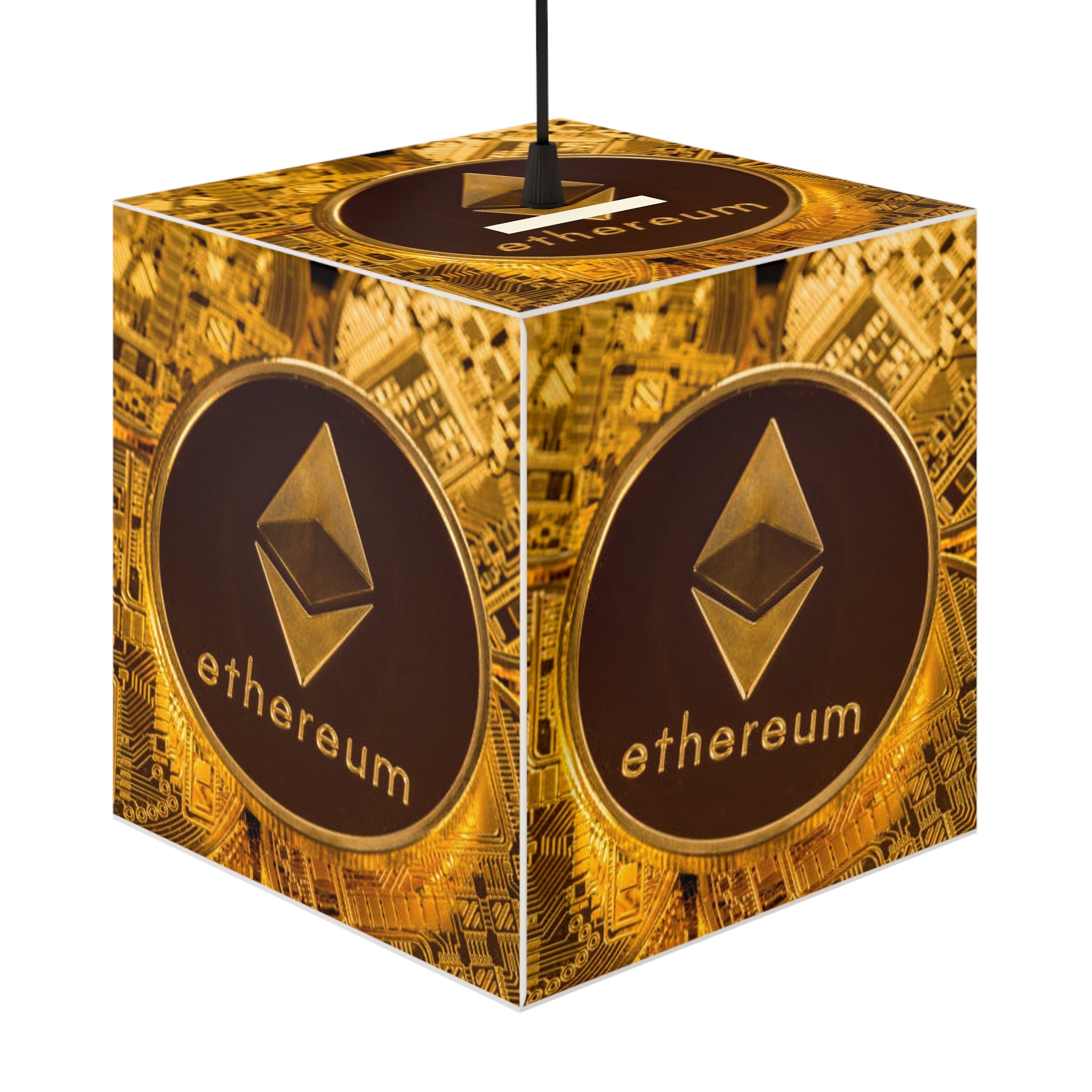 Ethereum Coin Light Cube Lamp | Crypto Decor, Blockchain Artwork