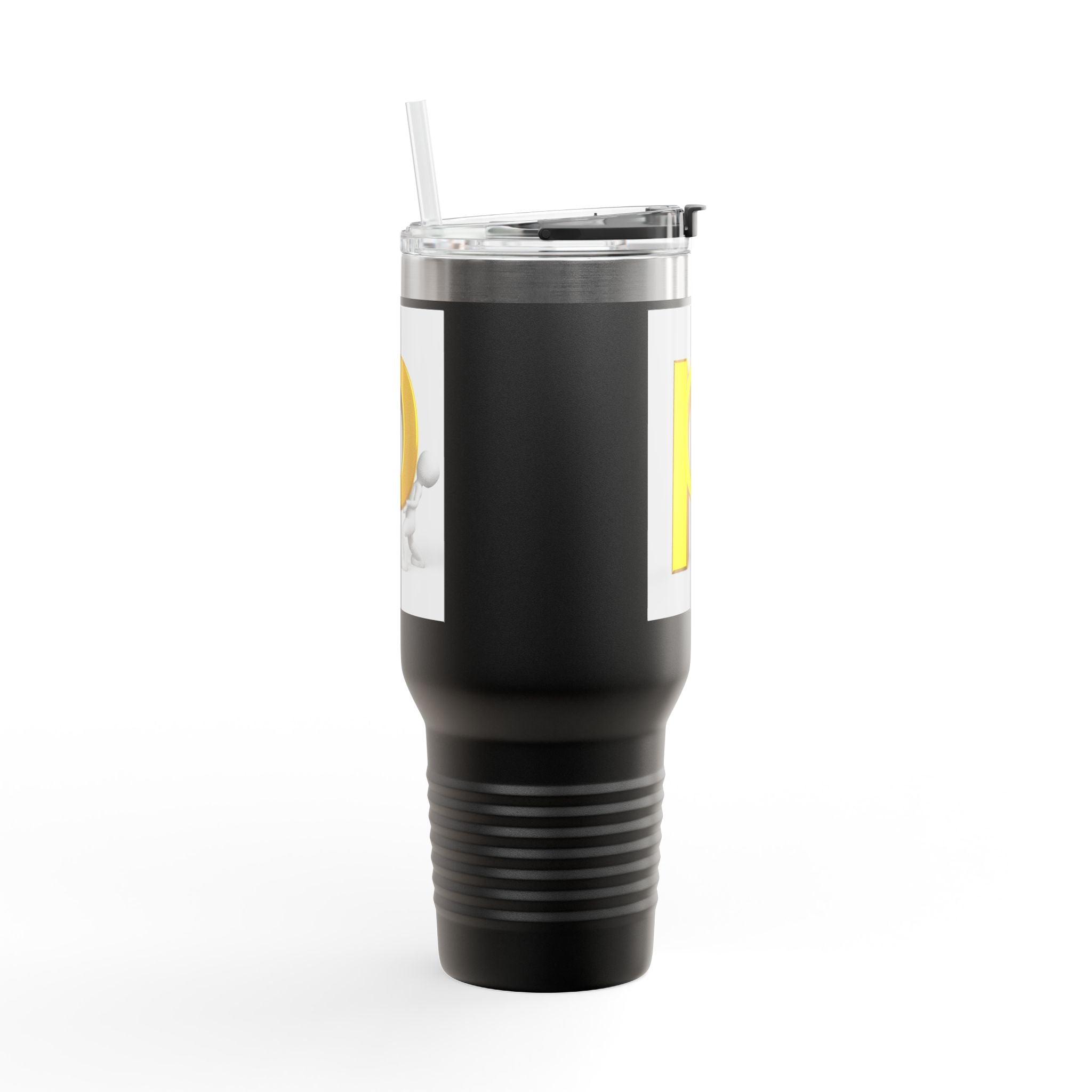 Gobelet monogramme en 3D lettre P jaune 40 oz Tasse de voyage