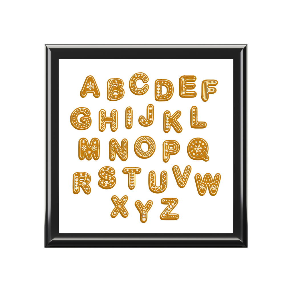 Gingerbread Alphabet Jewelry Box | Decorative Keepsake Storage