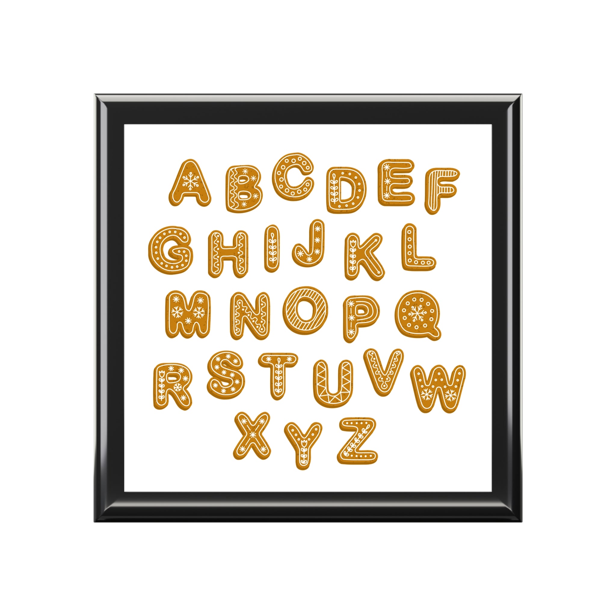 Gingerbread Alphabet Jewelry Box | Decorative Keepsake Storage