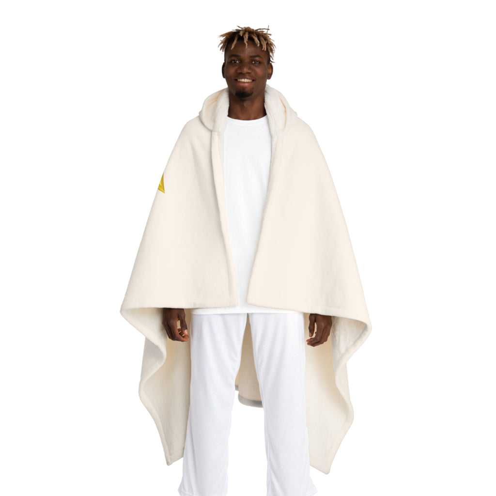 Gold Letter K With Figure Hooded Blanket | Hooded Sherpa Fleece Blanket
