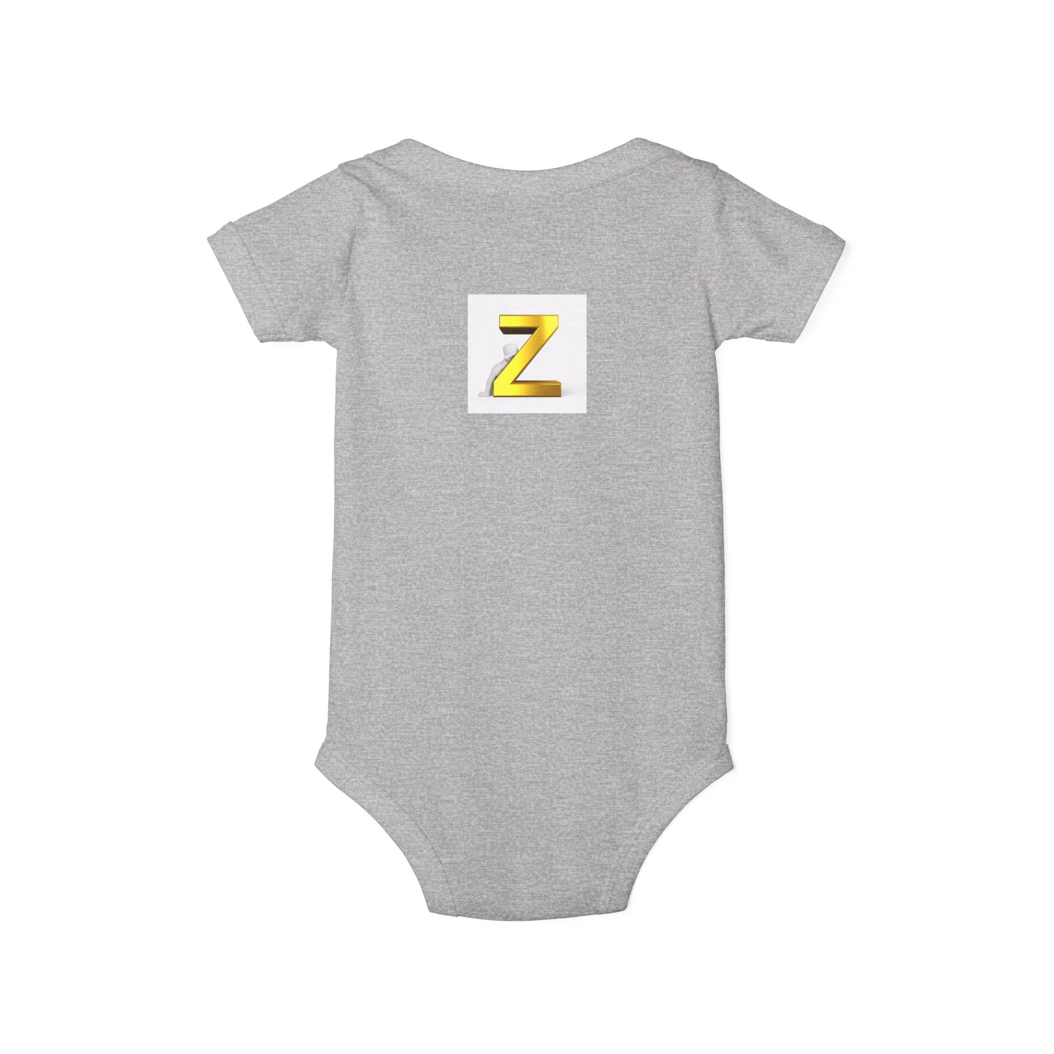 Gold Letter Z Infant Onesie | Baby Monogram Bodysuit