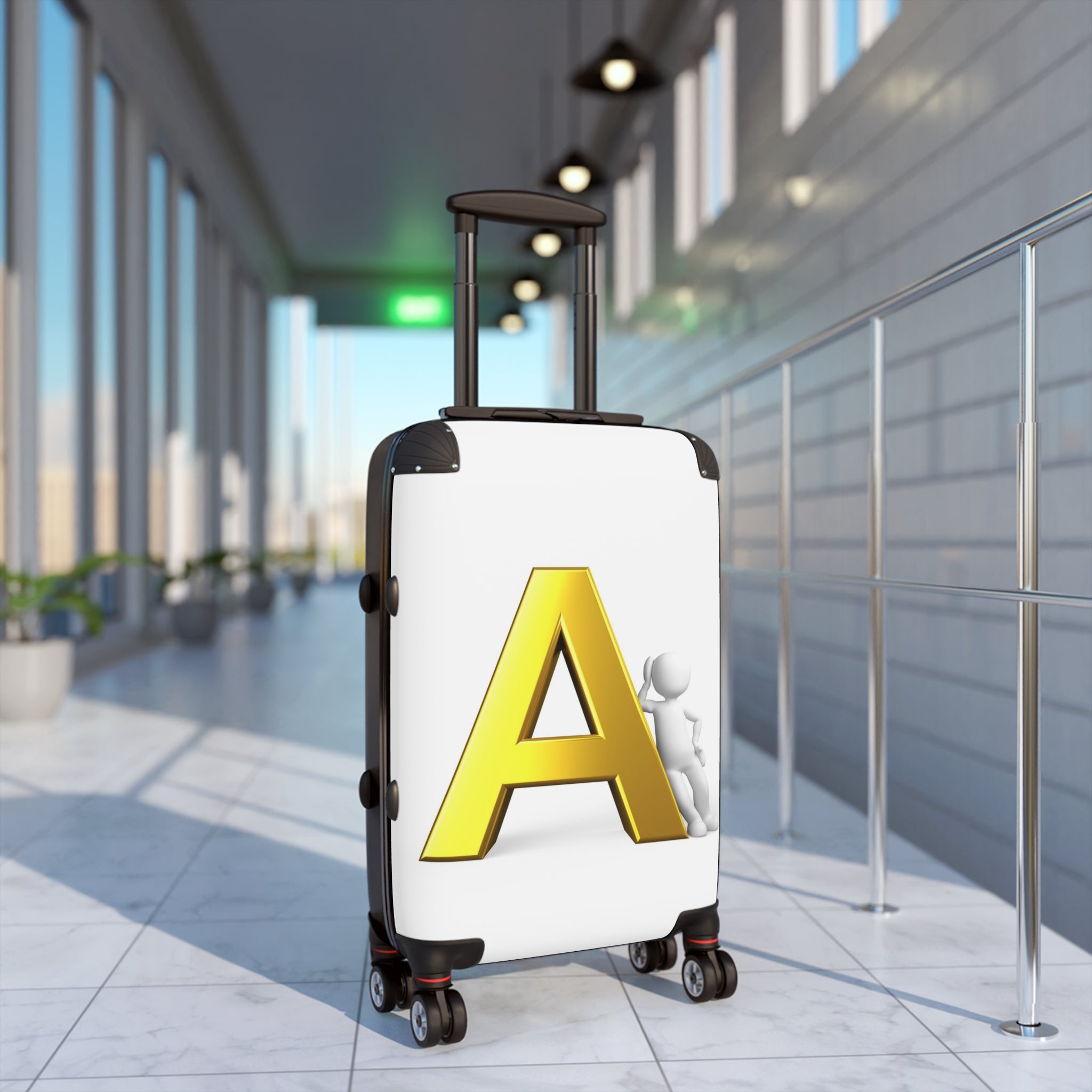 Gold Letter A Suitcase | Personalized Initial Luggage