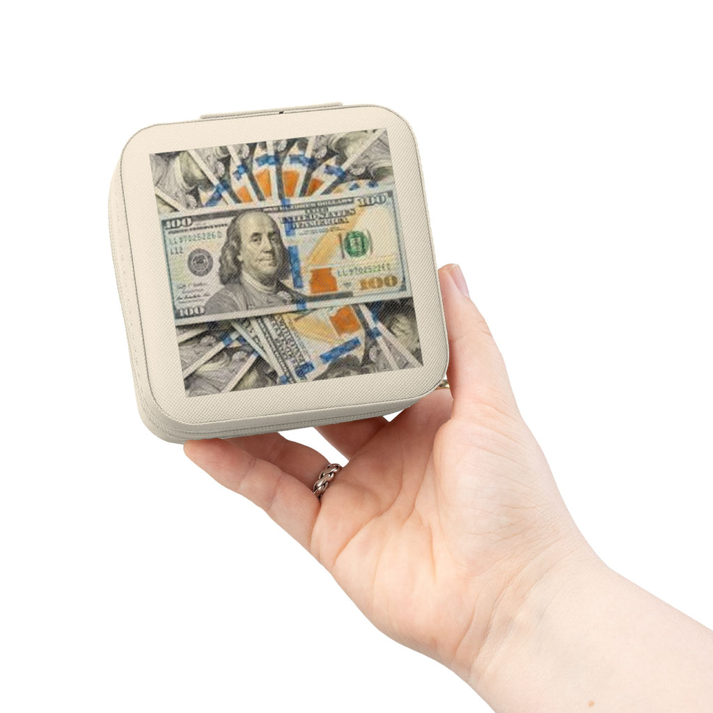 Hundred Dollar Bill Jewelry Travel Case | Compact Velvet Ring Earring Organizer