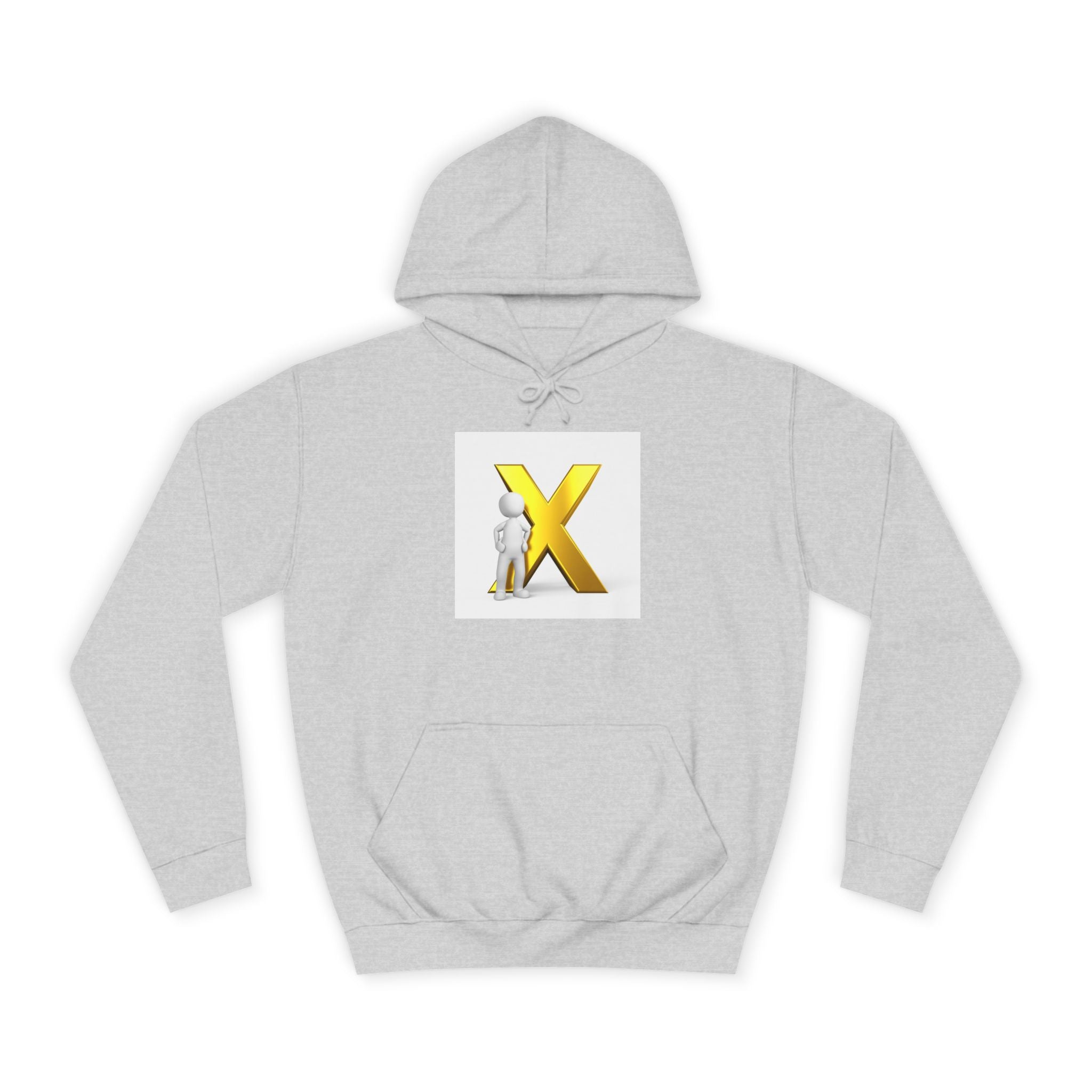 Sweat à capuche graphique lettre X dorée | Sweat à capuche Initial X avec figurine 3D