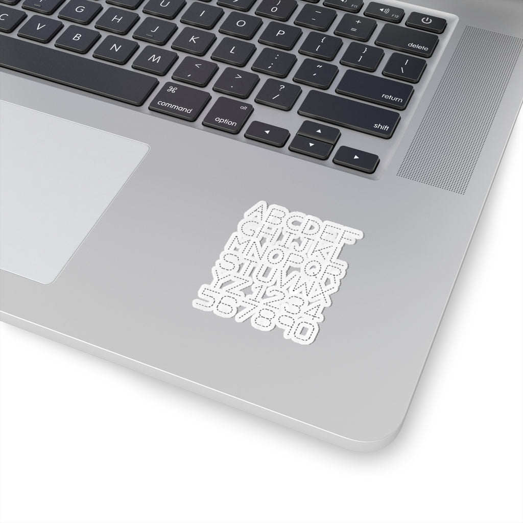 Dotted Outline Alphabet & Numbers Kiss-Cut Stickers | Alphabet Sticker Sheet