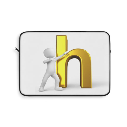 Housse d'ordinateur portable « Lettre H dorée en 3D » | Étui typographique lettre H