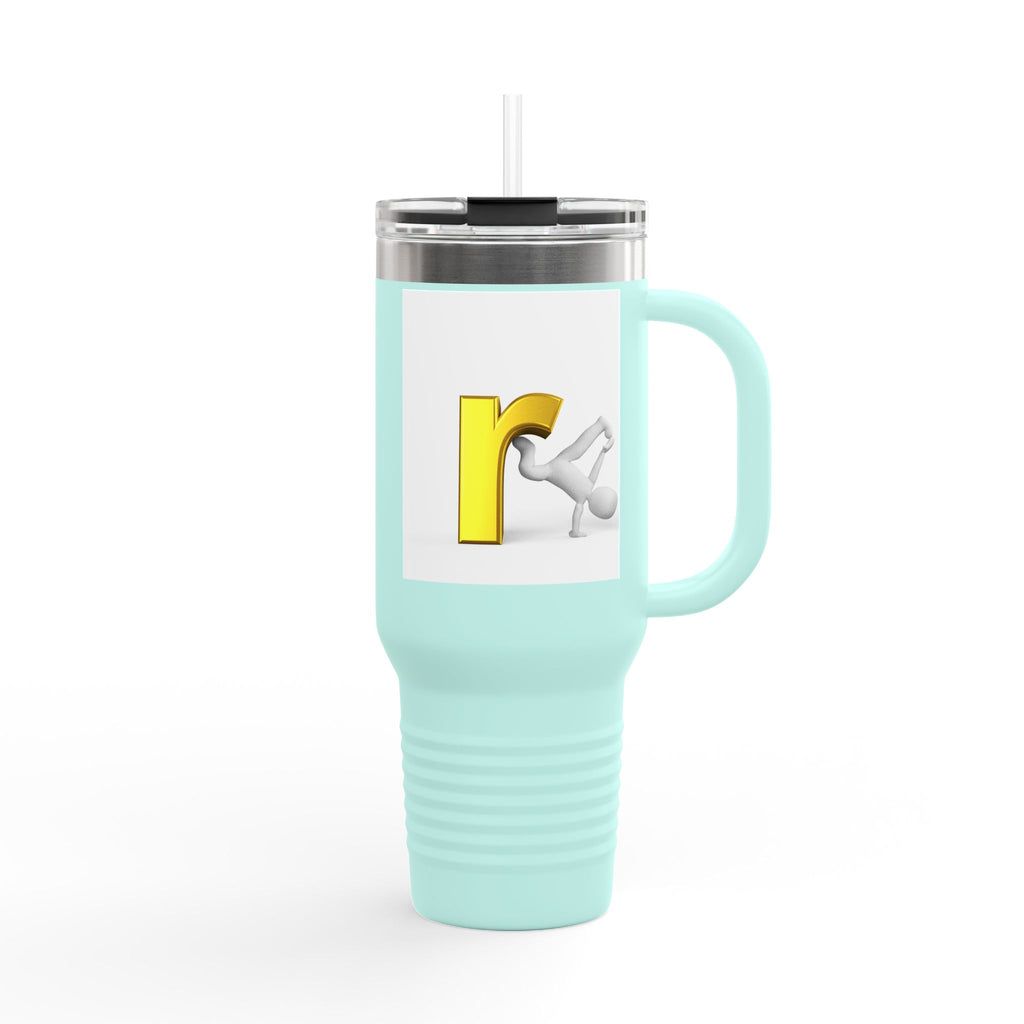 Yellow Letter R Character Travel Mug | 40oz Insulated Tumbler