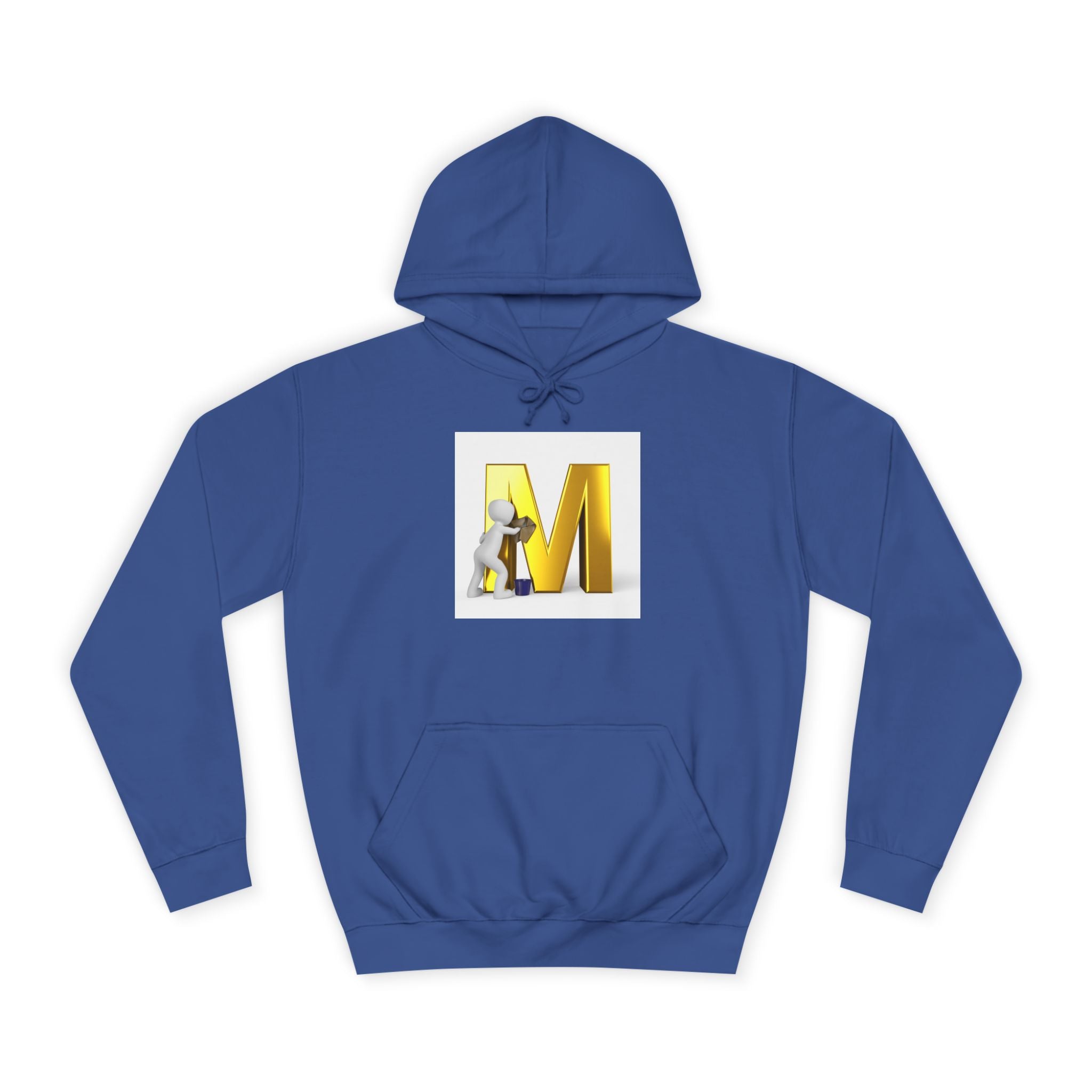 Gold Letter M with Figure Hoodie | Monogram Initial M Sweatshirt