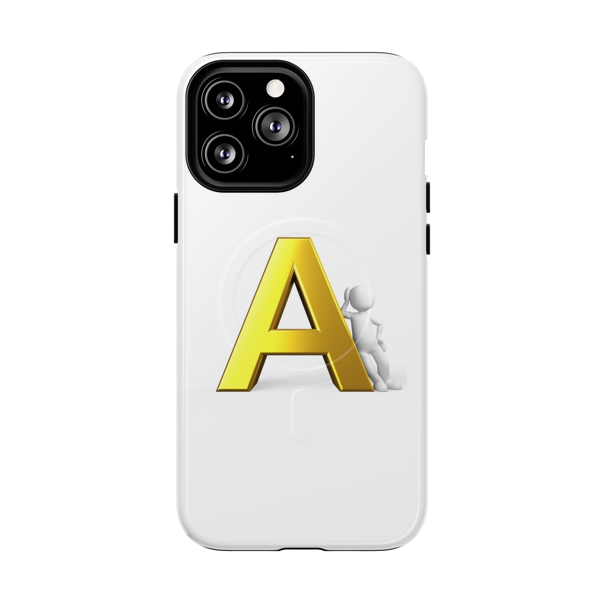 Coque de Téléphone Lettre A Dorée | Coque Magnétique Robuste, Monogramme Initial