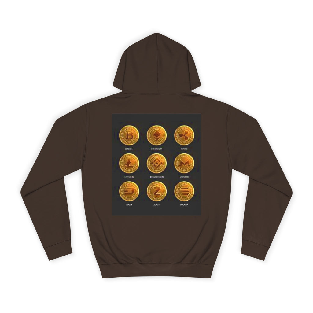 Crypto Coin Icons Hoodie | Bitcoin Ethereum Litecoin Ripple Doge Zcash Monero