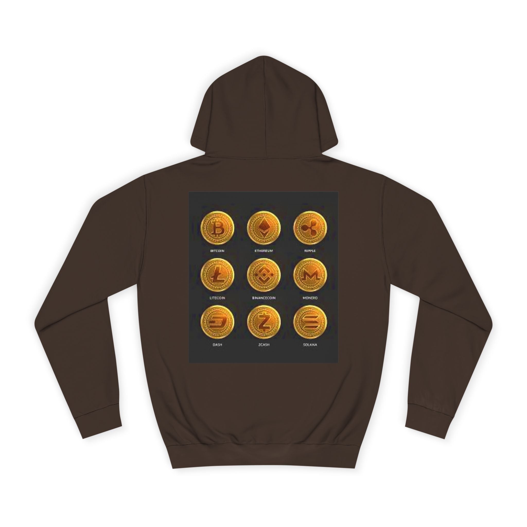Crypto Coin Icons Hoodie | Bitcoin Ethereum Litecoin Ripple Doge Zcash Monero