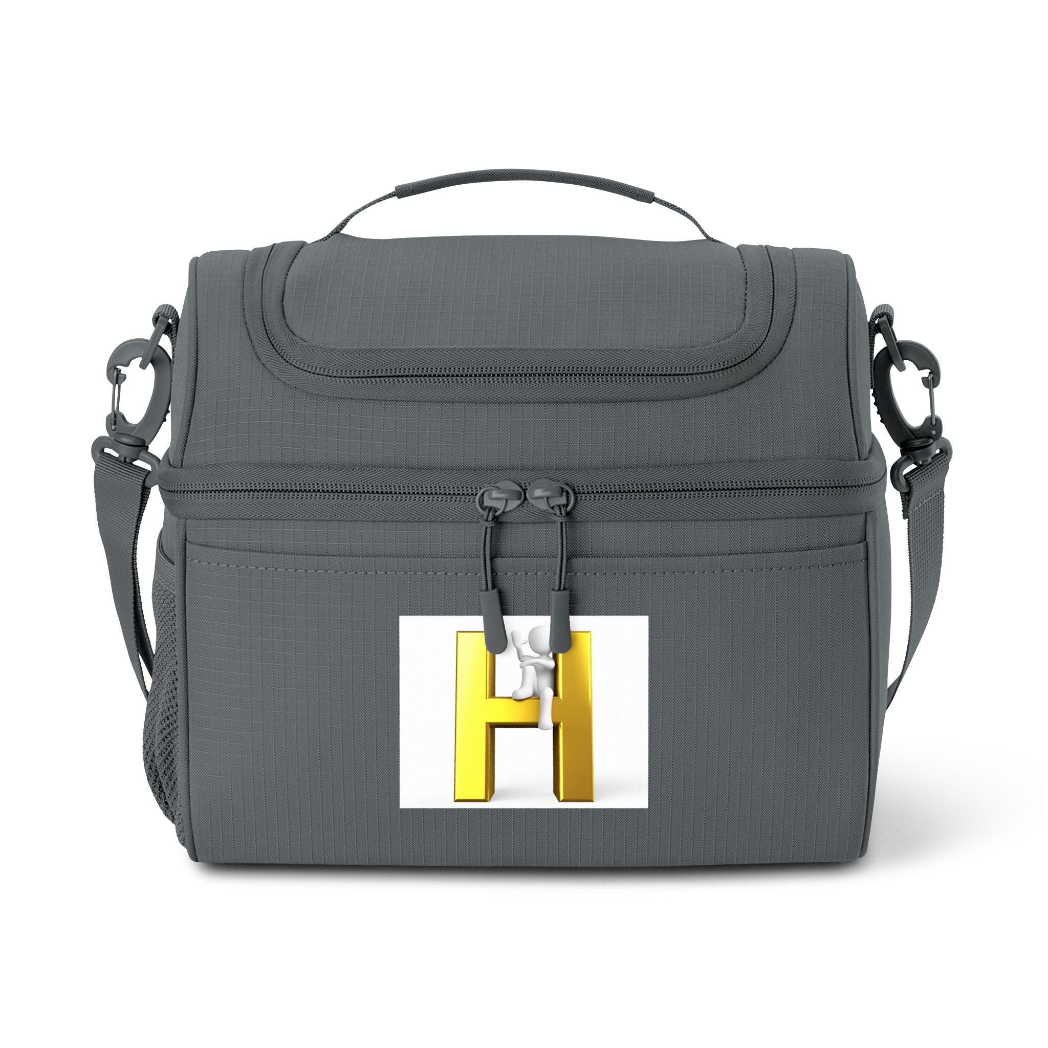 Yellow H Letter Cooler Bag | Monogram Initial Lunch Tote